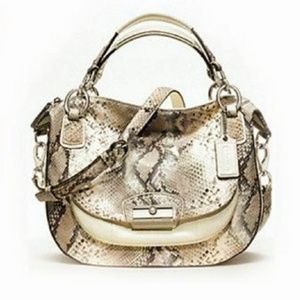 COACH Kristin Embossed Python Leather Purse